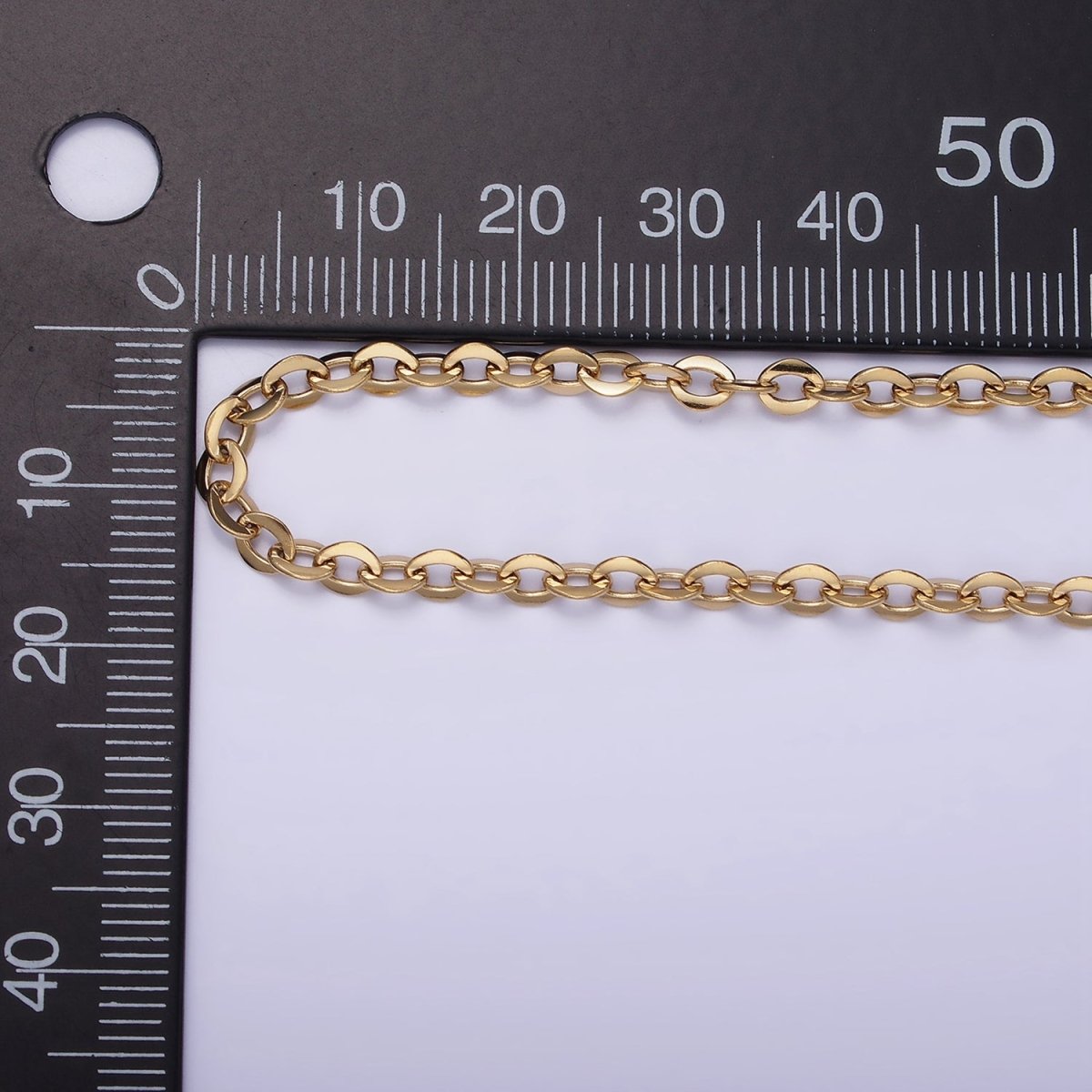 Gold Stainless Steel Cable Chain by Yard for Jewelry Making | ROLL-1466 Clearance Pricing