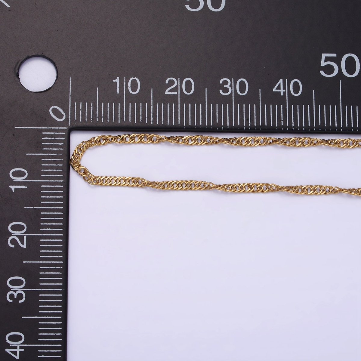 Gold Stainless Steel Double Cable Link Chain by Yard | ROLL-1467 Clearance Pricing