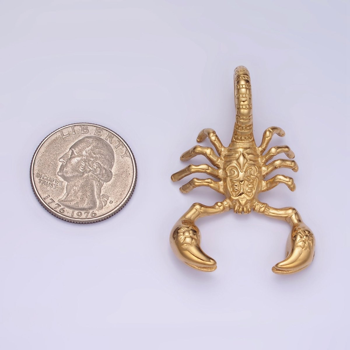 Gold Stainless Steel Scorpio Scorpion Animal Pendant P-1373