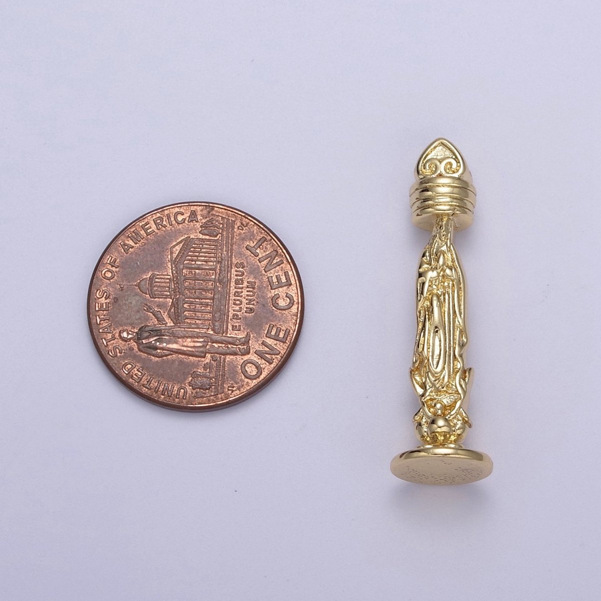 Gold Virgin Mary statue Charm Religious praying Pendant for Necklace rosary Figurine Catholic Jewelry N-628