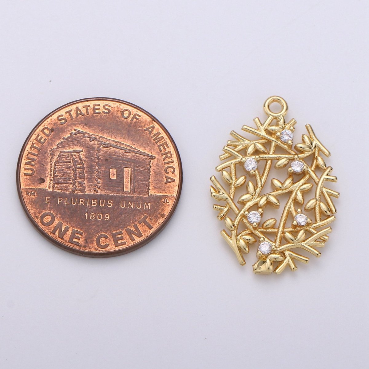 Gold Wreath Charm Olive branch charms Laurel Leaf Wreath Charms Wreath Pendants in Gold Filled D-673