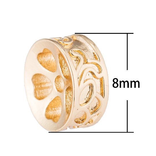 Golden Lotus Root Wheel Beads, Tiny Gold Filled Floral Jewelry Accessories Making Beads Supply B-124