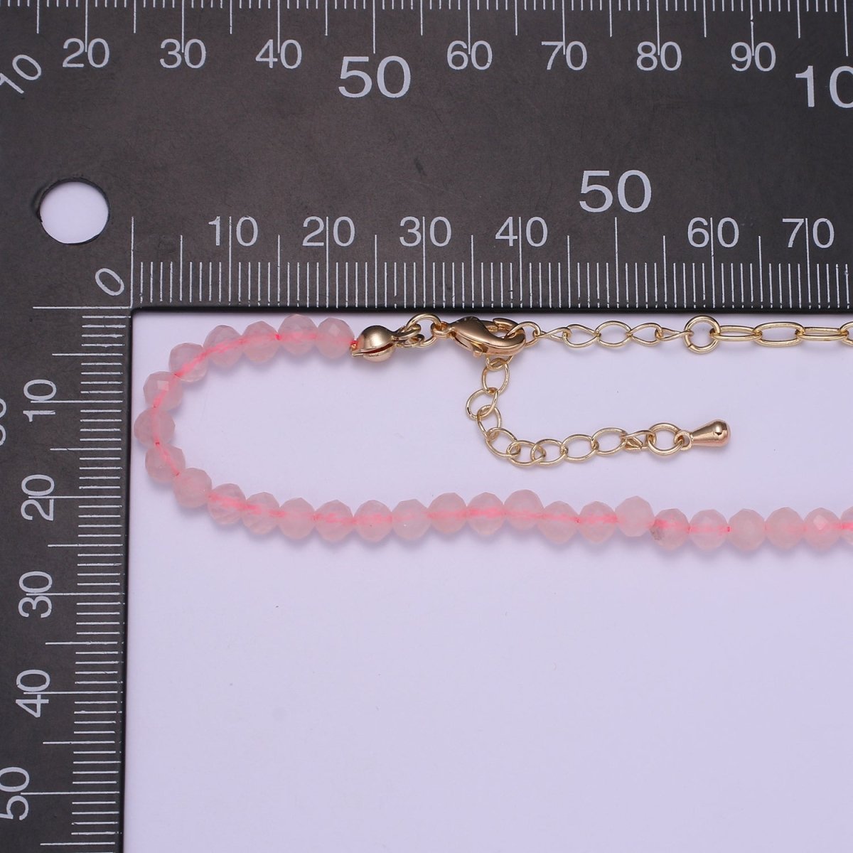 Half 14K Gold Filled Cable Link Chain, Half Dainty Pink Quartz Natural Gemstone Necklace | WA-029 Clearance Pricing