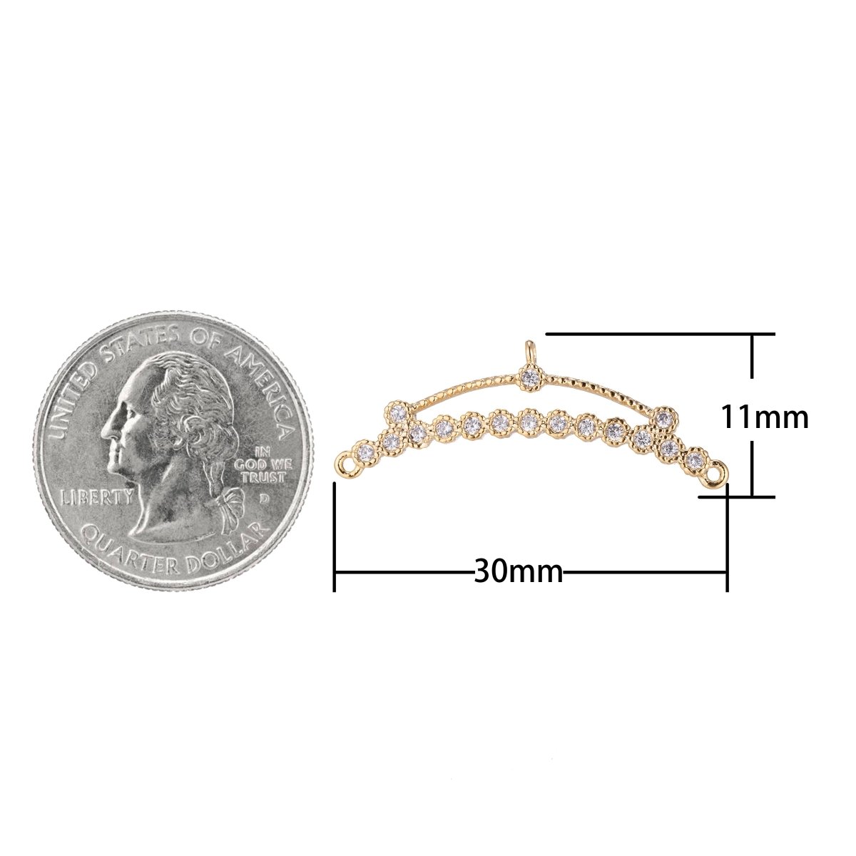 Half Circle Gold Filled Connectors - K-034