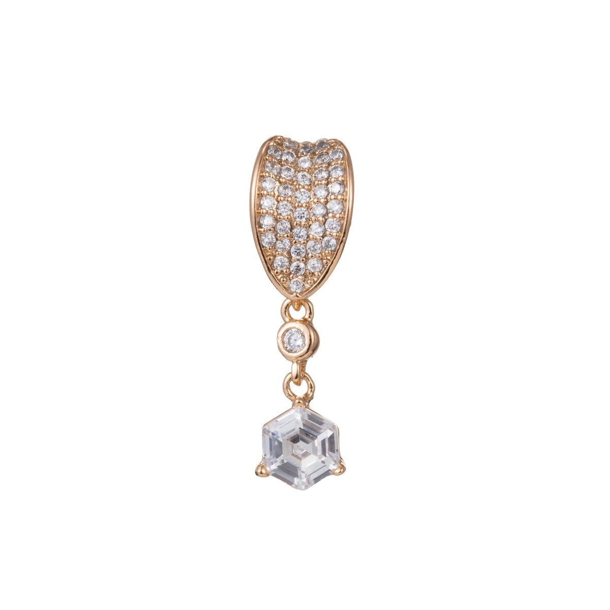 Hexagon Crystal Gold Filled Pendants I-919