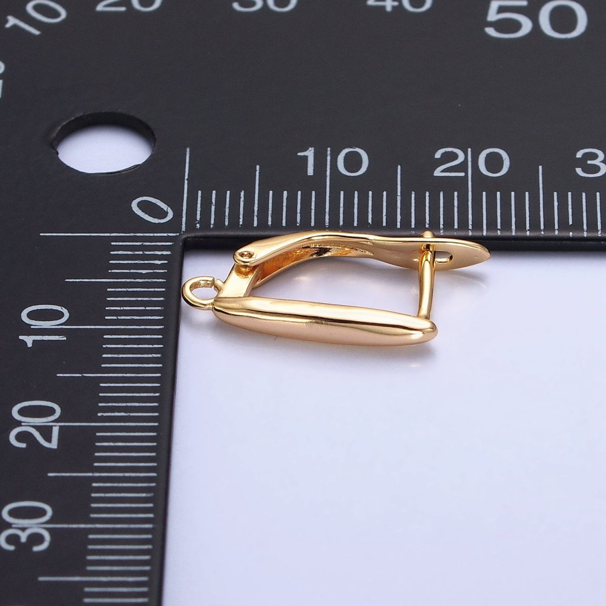 Huggie Hoop One-Touch Hoop Earring Findings in 18K Gold Plating, Earring Hoop with Open Link Ring Z-165 Z-166