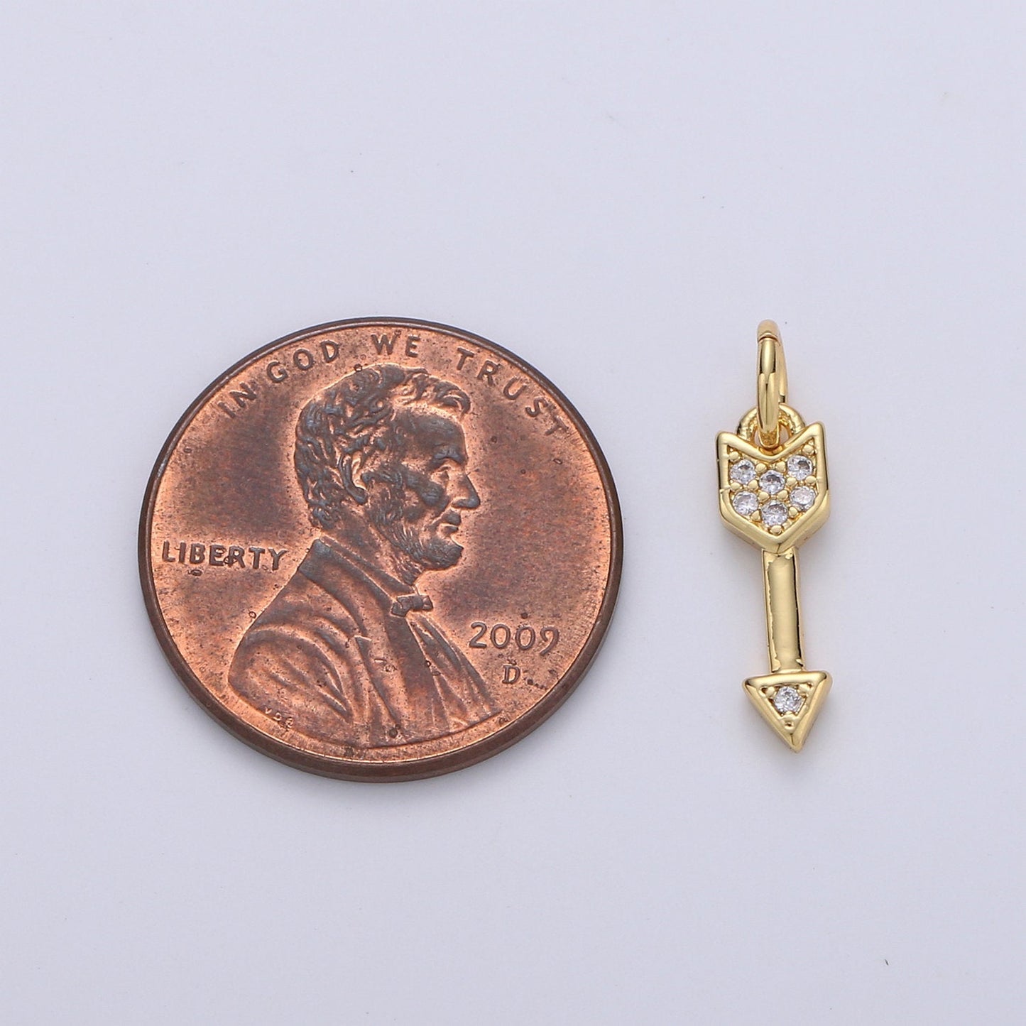 Dainty arrow Charm CZ Micro Pave 18x5mm Gold Arrow Pendant Lead Free for Necklace Earring Bracelet Component D-321