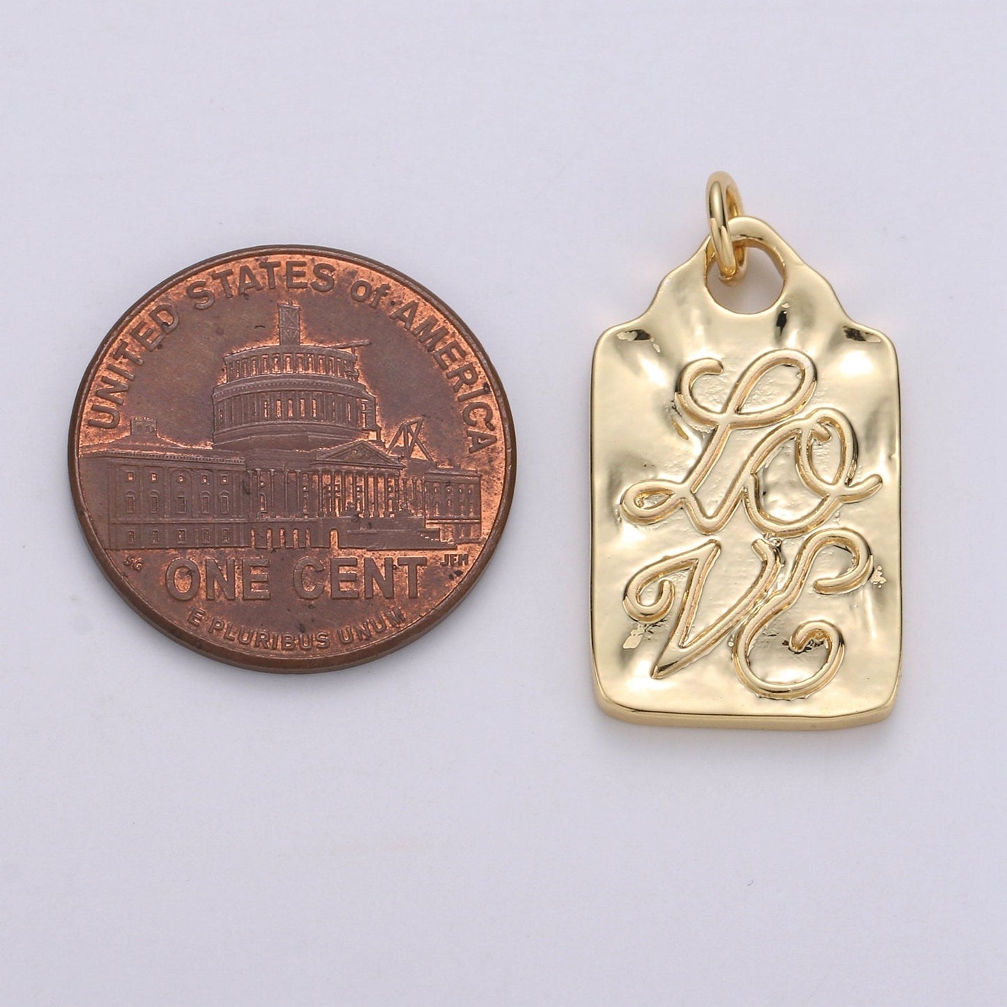 Love Charms, Gold Words Pendant, Dainty Charm, Small Love Charm for Necklace relationship Minimalist Jewelry D-639