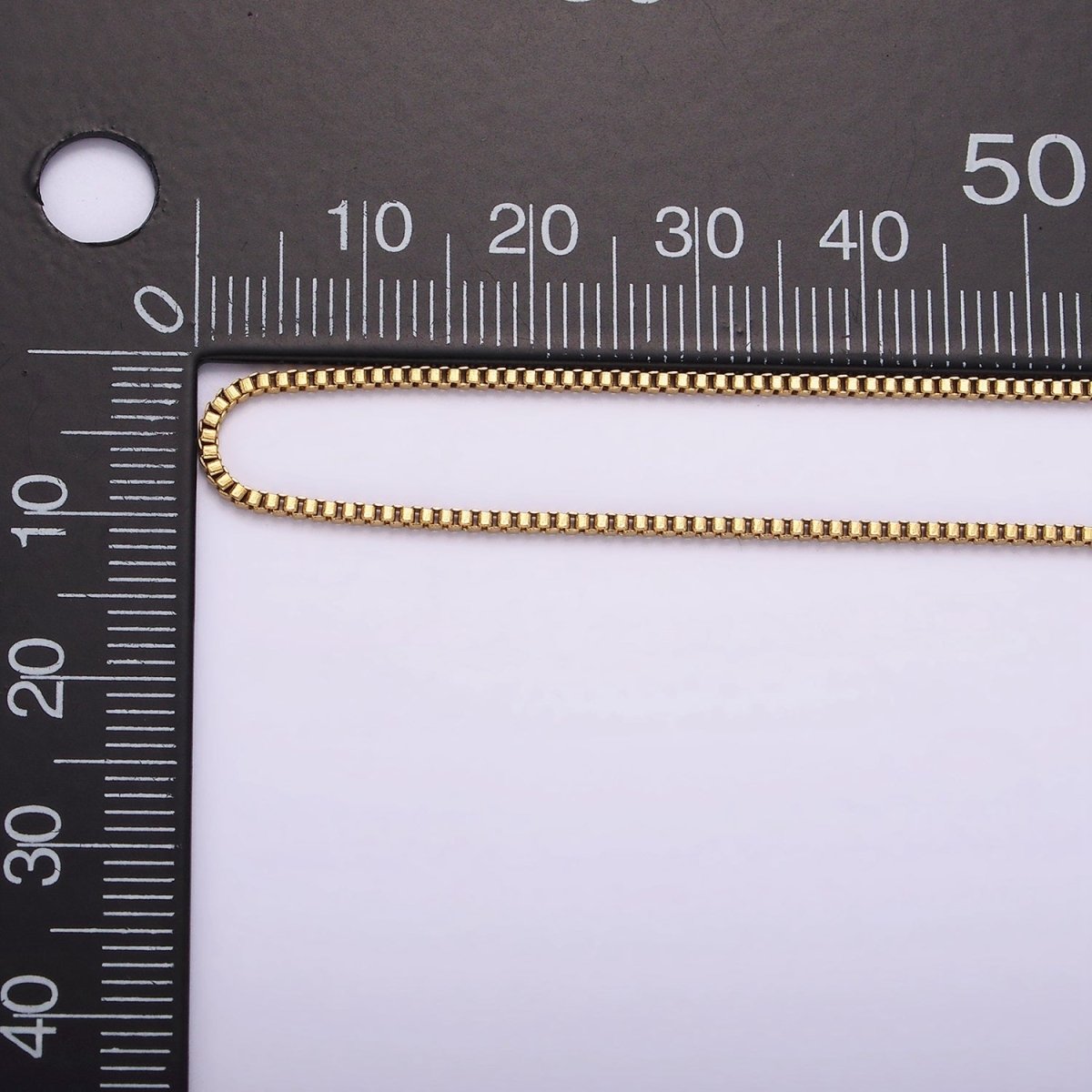 Long Box Chain Necklace Gold Box Chain Stainless Chain 23.5 inch | WA-2359