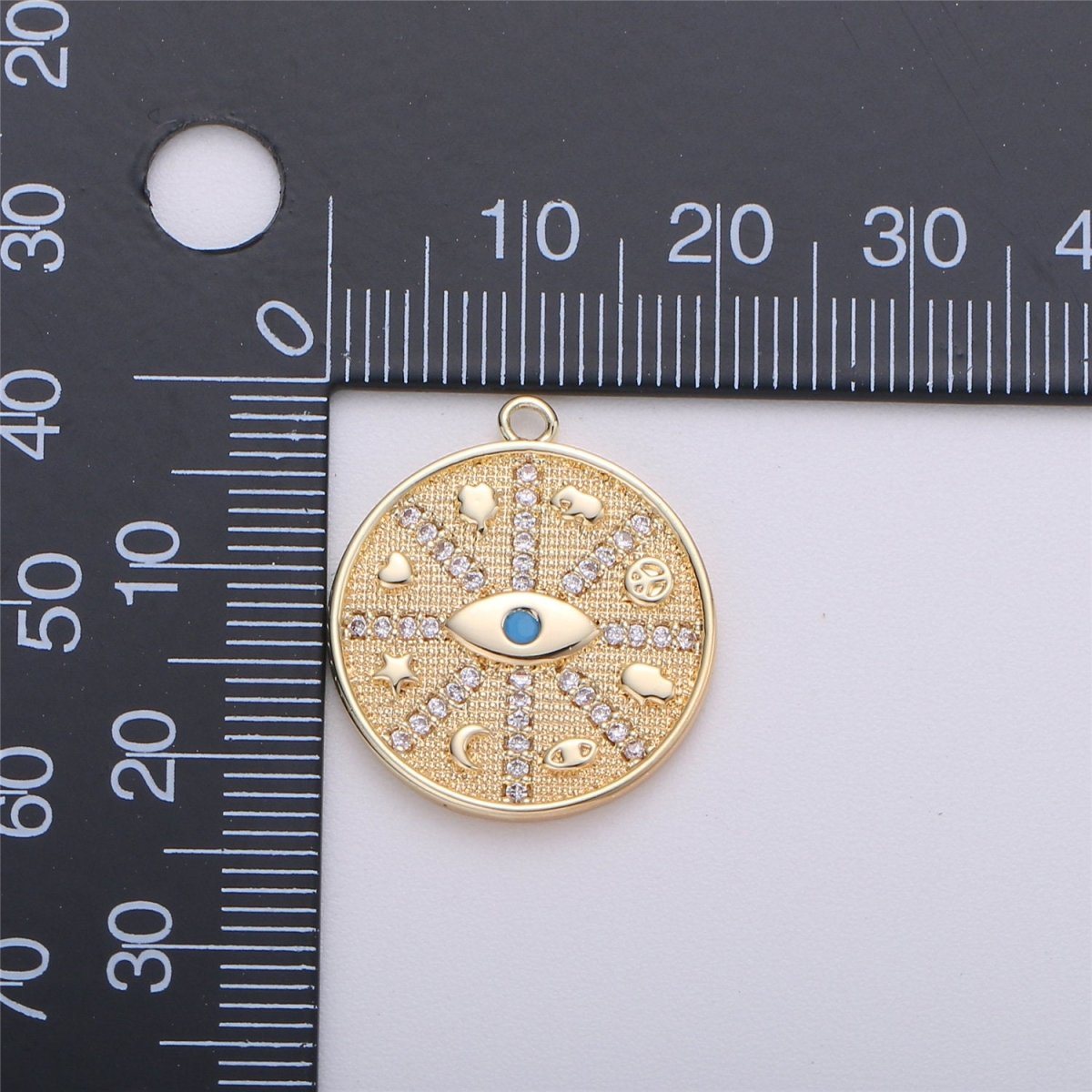 Medallion Charm,Hamsa Hand medallion,Evil eye medallion, Elephant medallion, Heart Good luck necklace Star Luck Pendant C-476