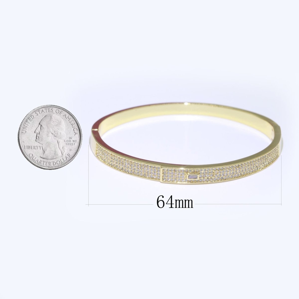 Micro Pave Gold Bracelet 14K Gold Filled Stackable Jewelry Gold Bangle Bracelet | WA-071 Clearance Pricing