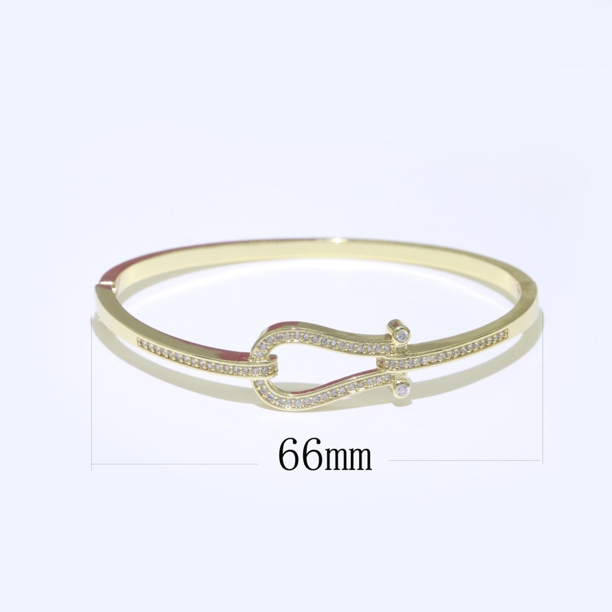 Micro Pave Gold Snaffle bit bracelet Minimalist Gold Chain Bracelet for Women Girl | WA-060 Clearance Pricing