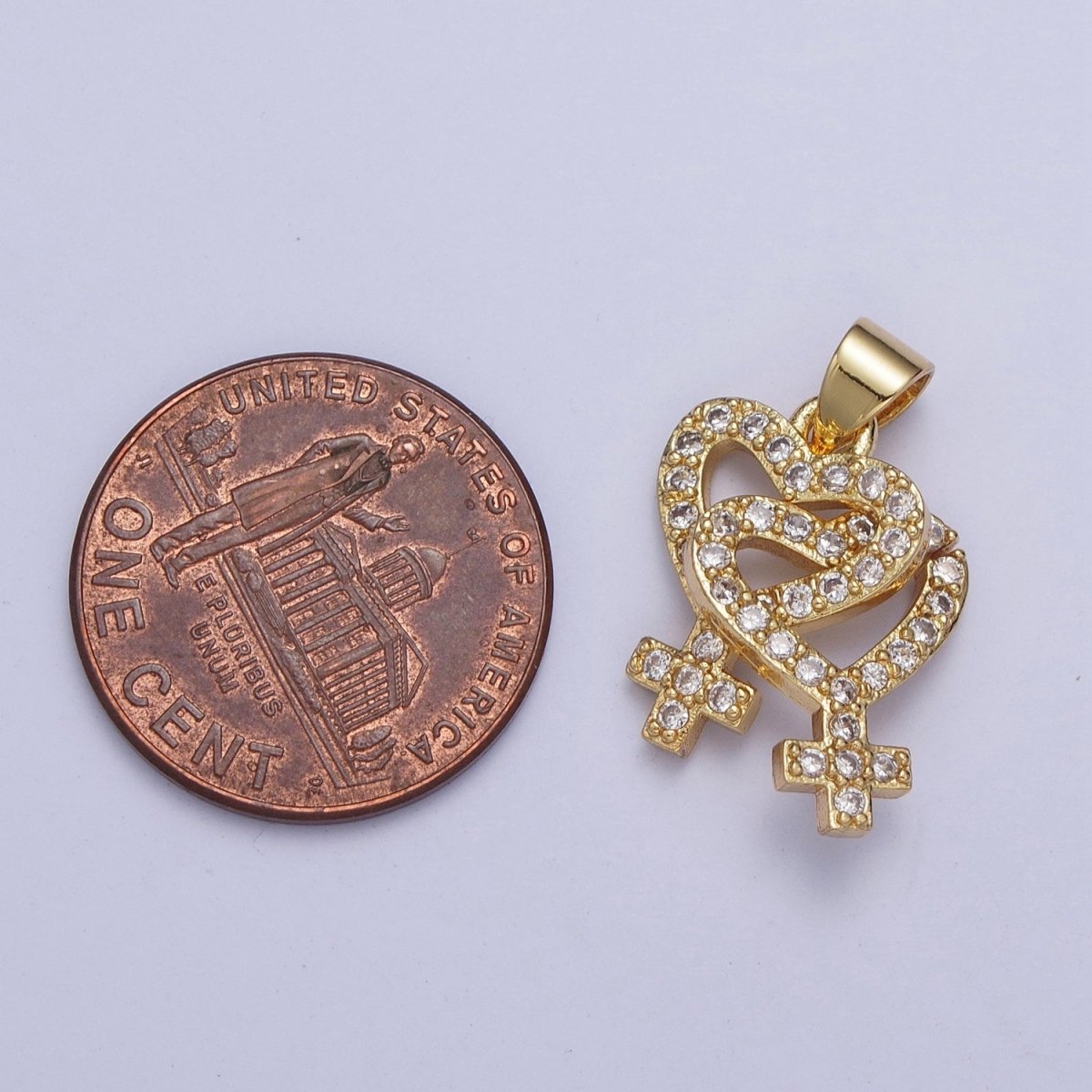 Micro Pave Lesbian Pendant 24K Gold Filled Lesbian Jewelry Inspired Pride Necklace Bracelet Charm Lesbian Gift Couple Necklace X-424