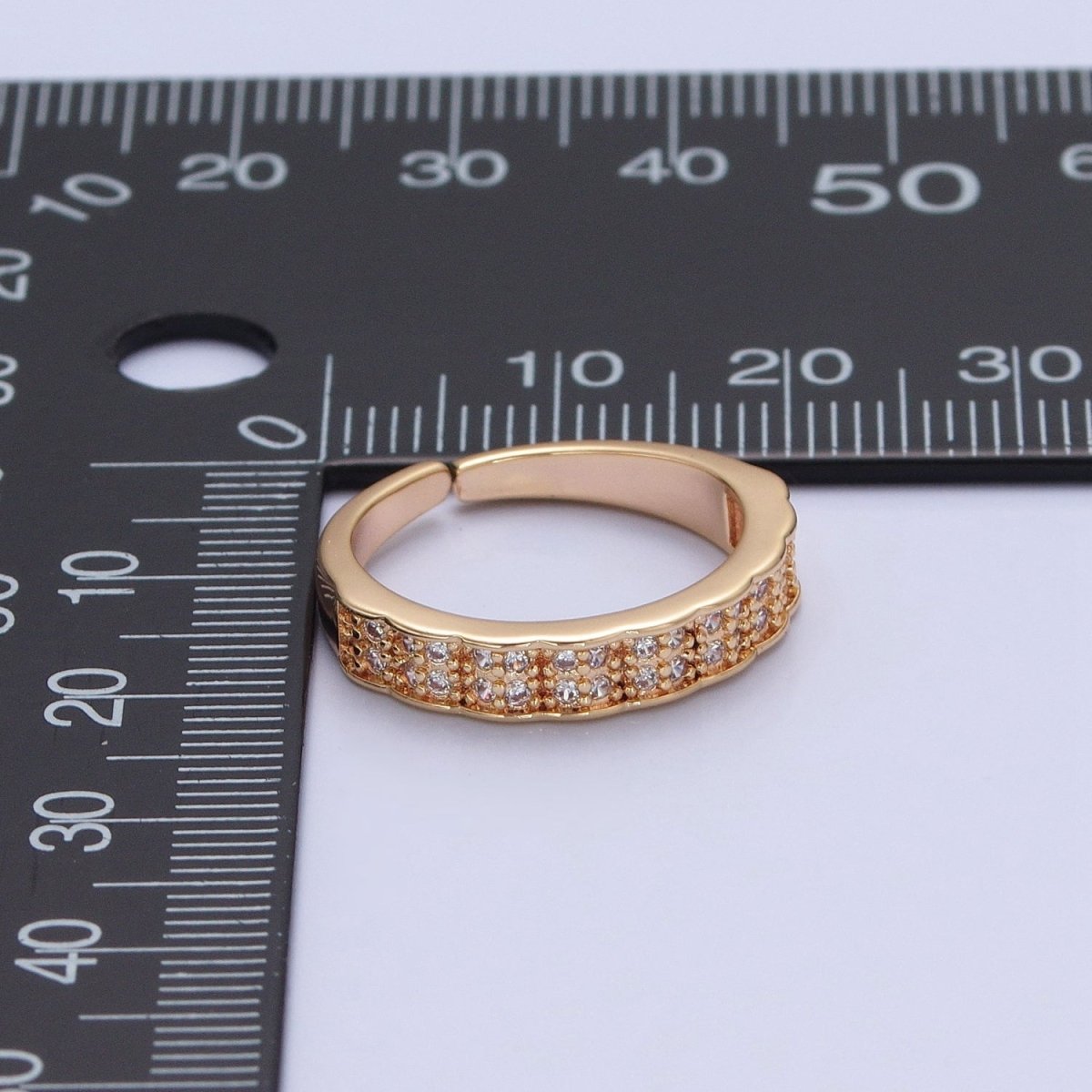 Micro Pave Ring in 16k Gold Filled Open Adjustable Ring O-744
