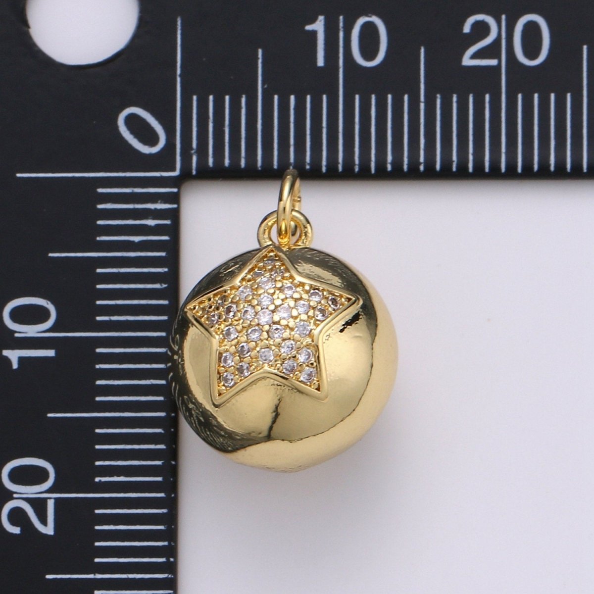 Micro Pave Star Charm Celestial Charm Ball Charm Ornament Star Pendant 14K Gold Filled Finding Necklace Bracelet Christmas Jewelry Making | D-705