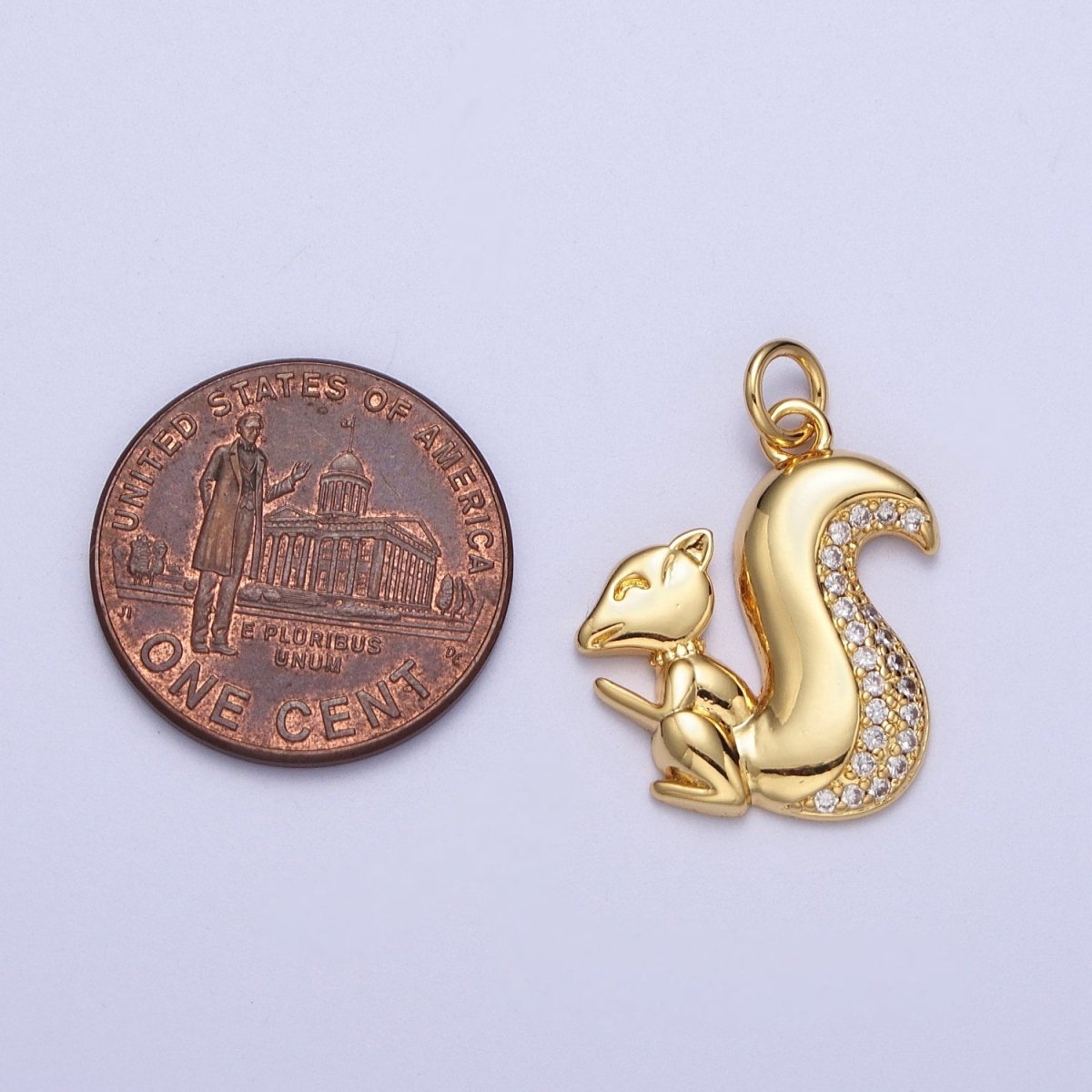 Micro Paved CZ Squirrels Chipmunks Charm in Gold & Silver | C-278 C-279