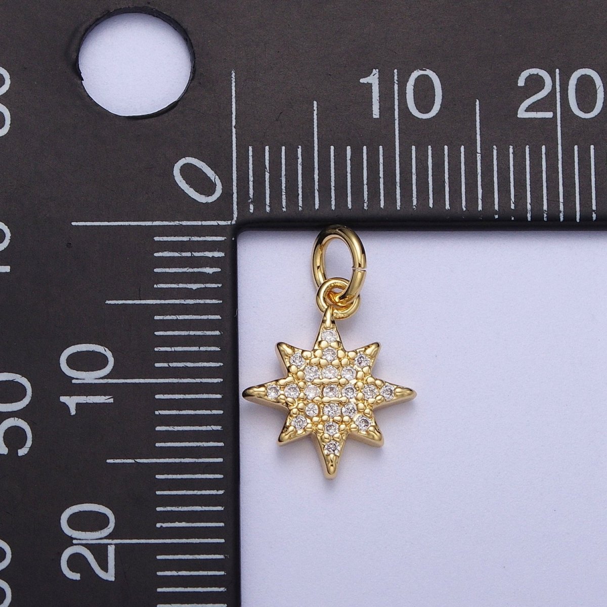 Mini 14k Gold Filled Star Charm Clear Star CZ Celestial Charm | N-219