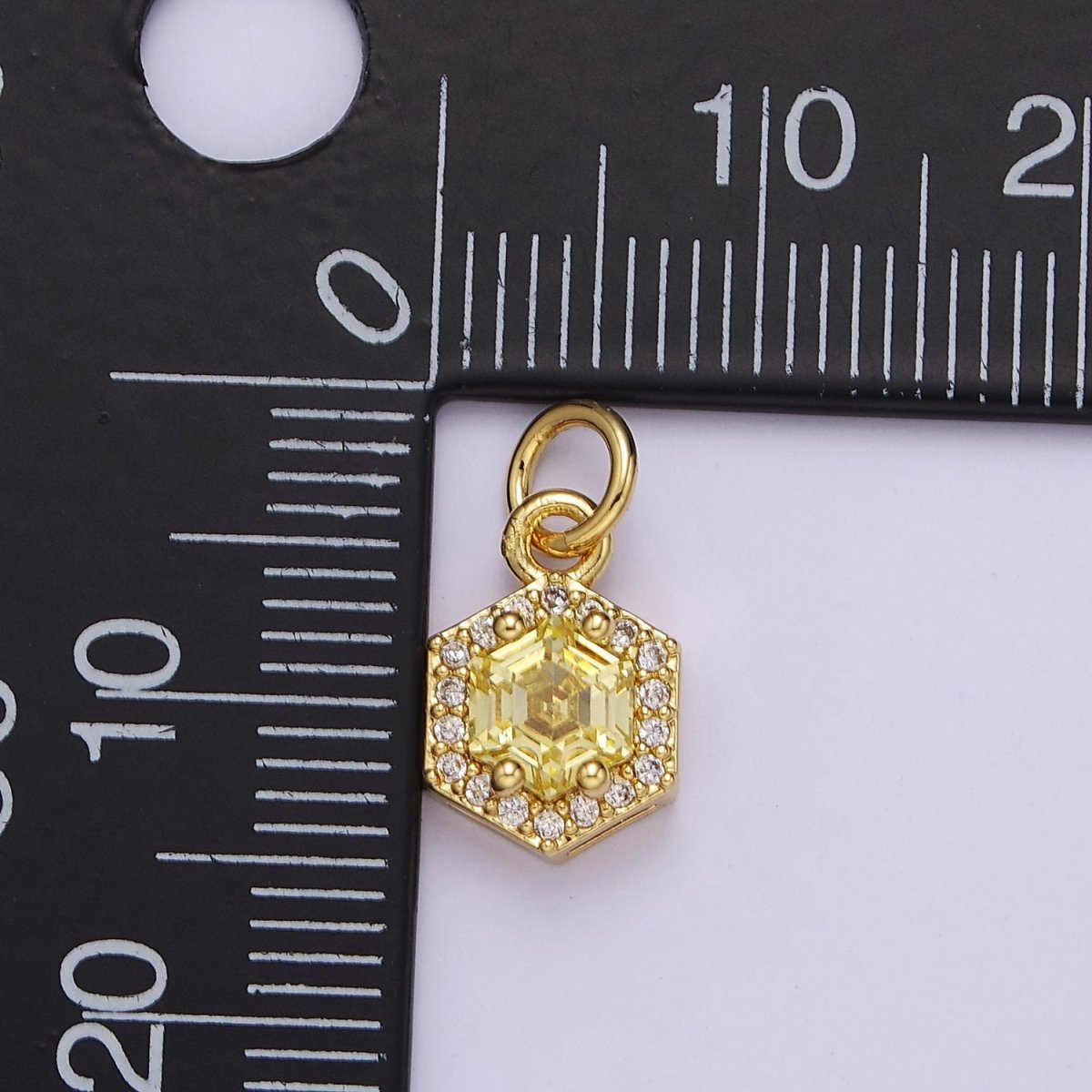 Mini 24K Gold Filled Octagon Charm CZ Micro Pave Pendant for Bracelet Necklace E-758 E-759 E-760 E-761 E-762