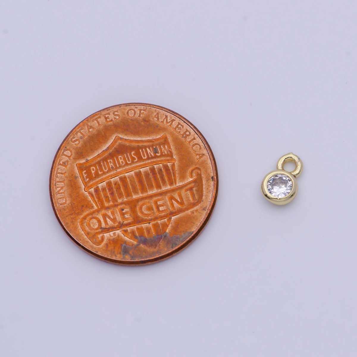 Mini 4mm Round Clear Cubic Zirconia Charm AG-139