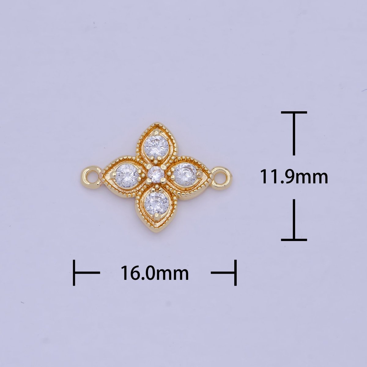 OS Mini Clover Charm Connector for Earring Bracelet Necklace Link Connector F-800