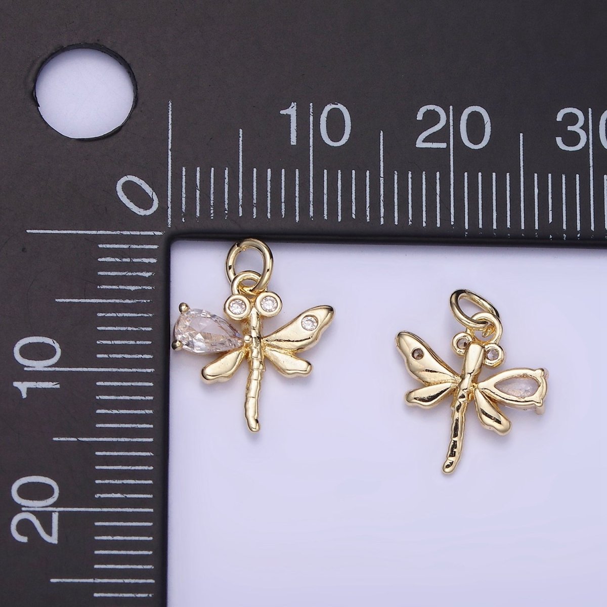 Mini Dragon Fly Charm 14K Gold Filled Insect Pendant | AG-673