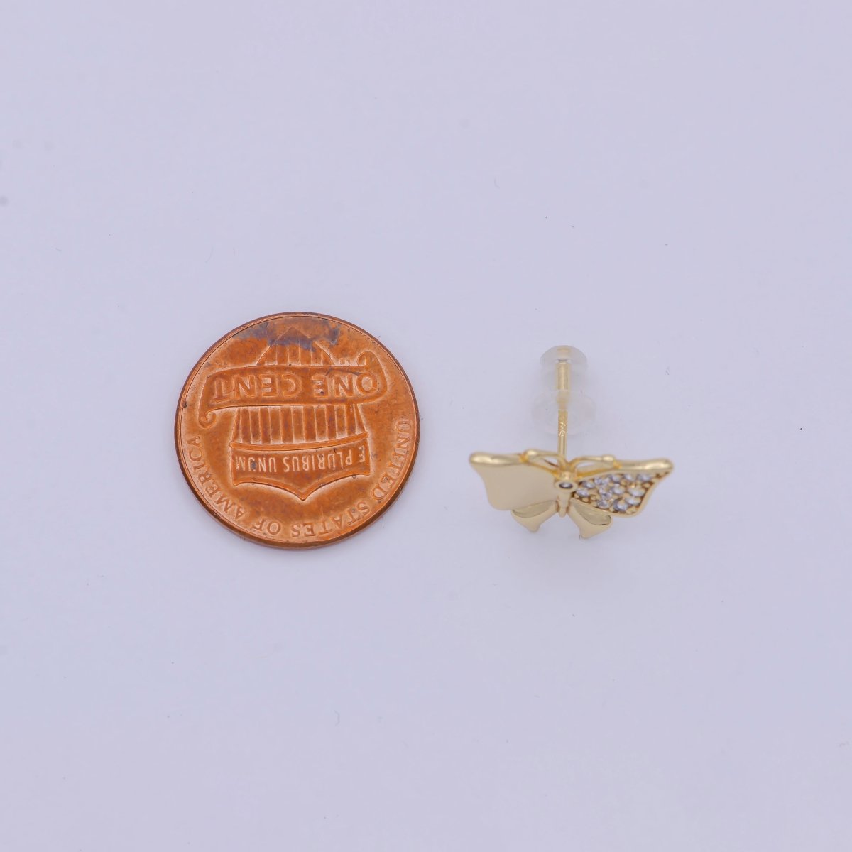 Mini Gold Butterfly Stud Earring T-356