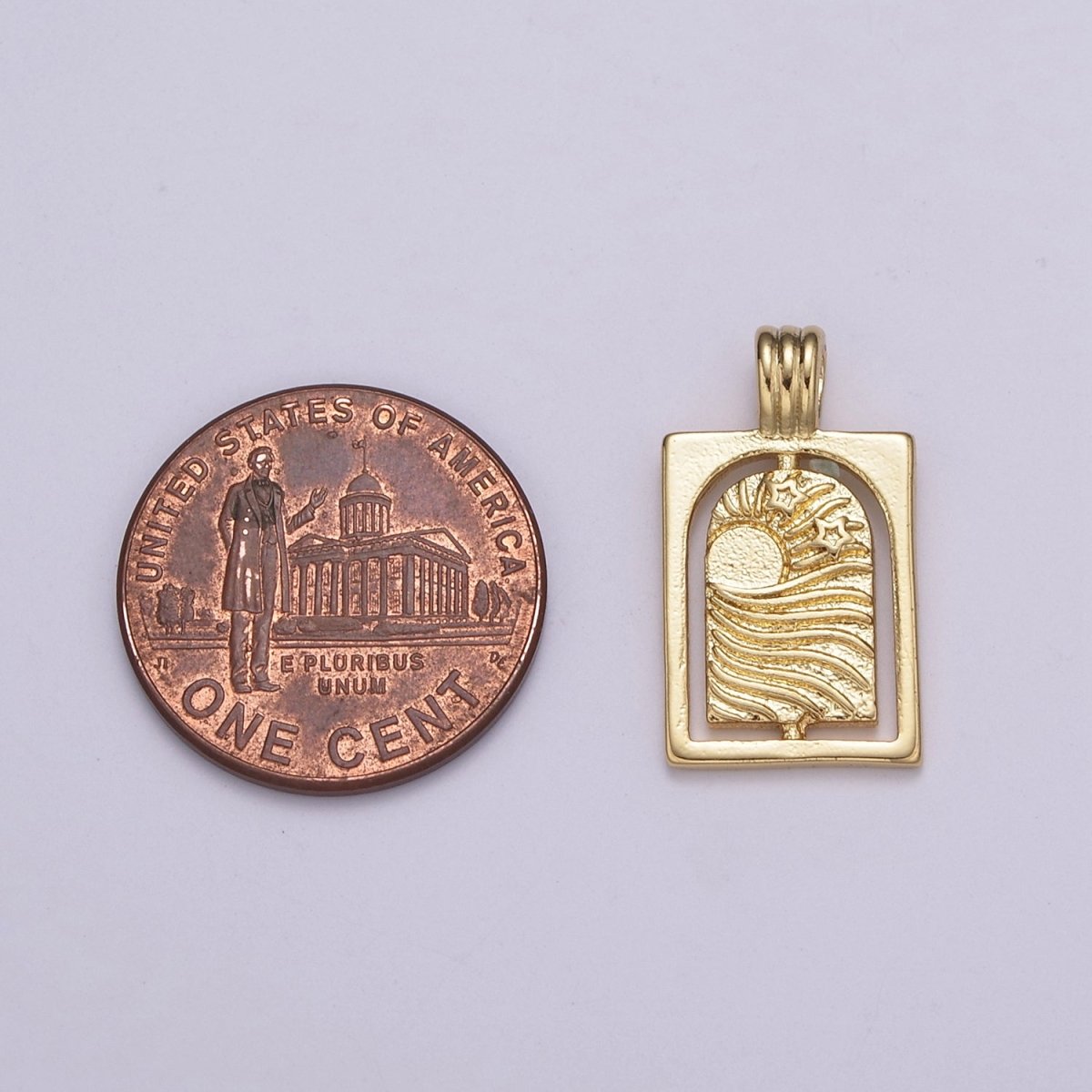 Mini Gold Tag Charm Sun Star Charm for Necklace Charm Pendant N-521