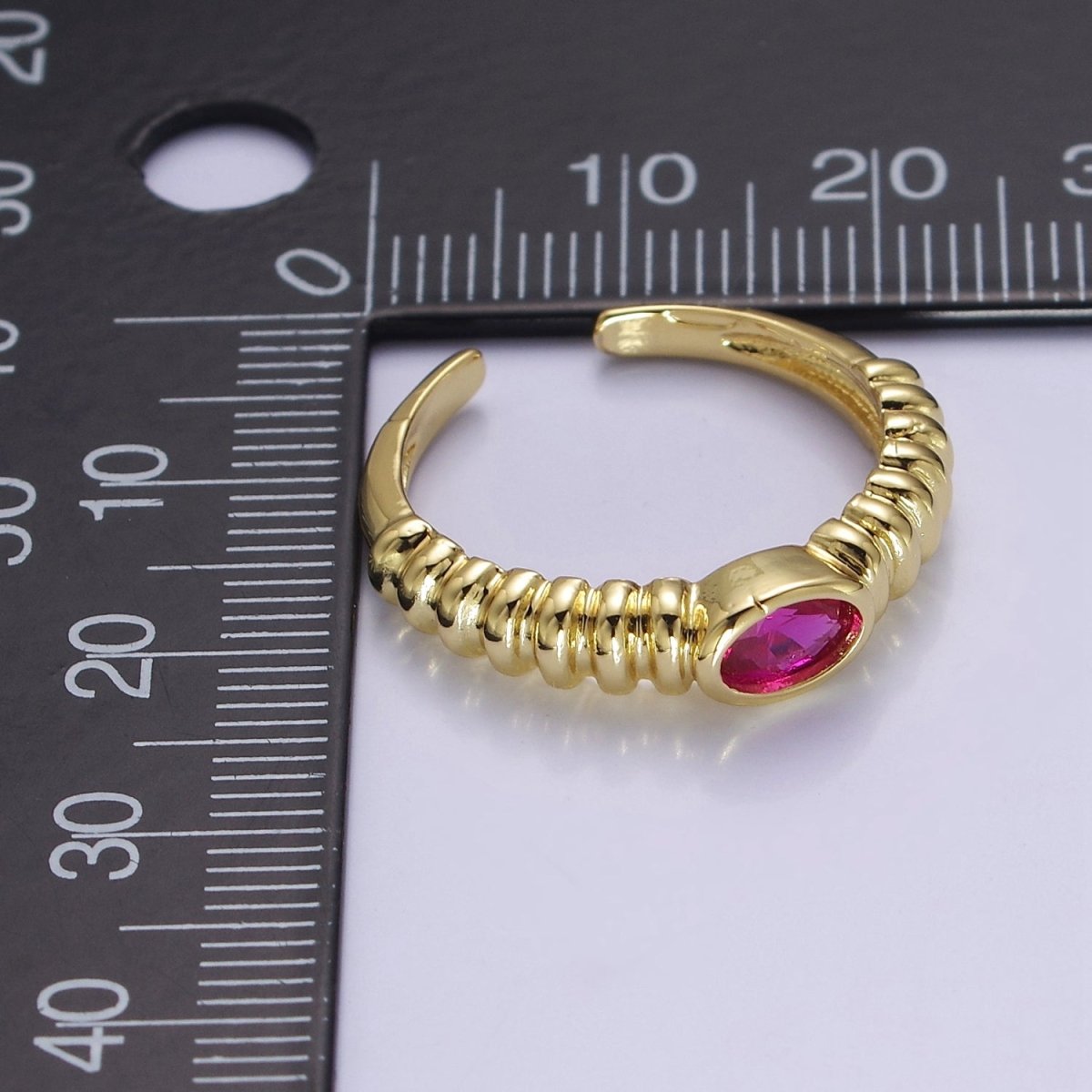 Minimalist Fuchsia Ring Open Adjustable Ring O-2188