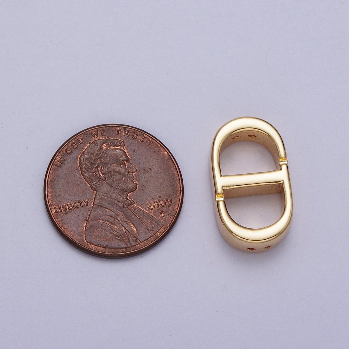 Minimalist Gold D Tablet Oblong Rectangular Spacer Beads | Z-280