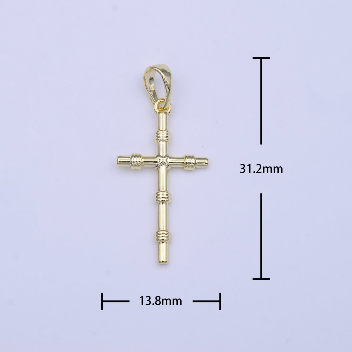 Minimalist Religious Cross Rope Tied Textured Pendant H-179