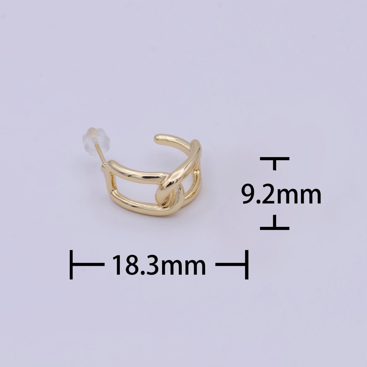 Modern Gold Chain Link Hoop Earing Q-352