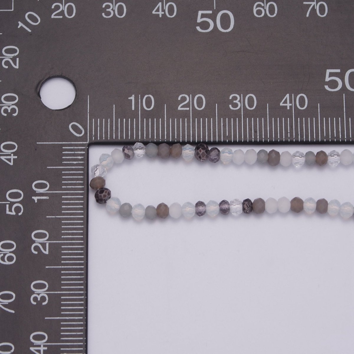 Multicolored Grey Glass Seed Bead Necklace 18 inch + 2 inch Extender Chain Necklace Gift | WA-447 Clearance Pricing
