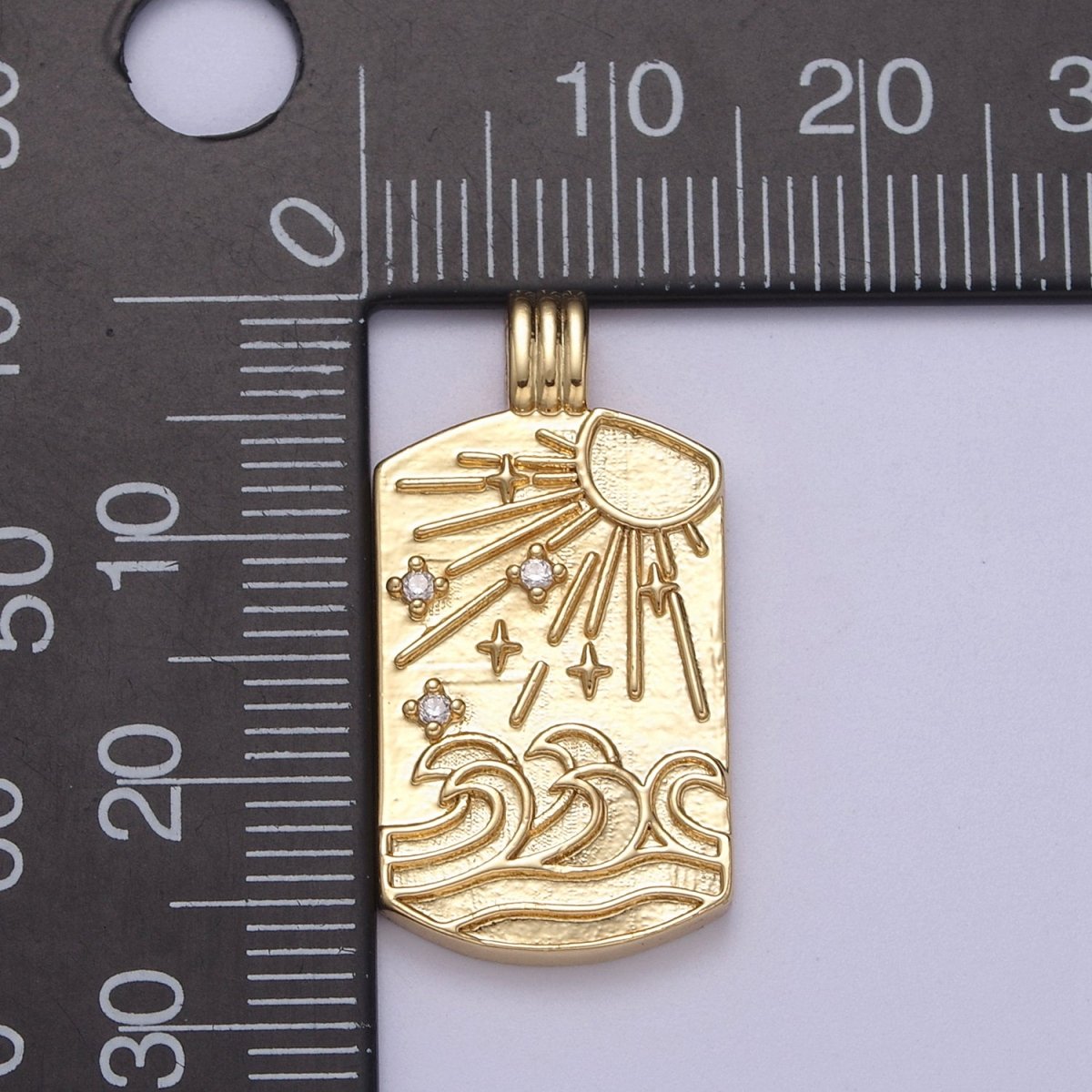 New Element Tag Collection Gold Element Charm Fire Wind Earth Ocean Wave Charm 14K Gold Filled Medallion for Necklace Supply H-519 H-521 H-522 H-524