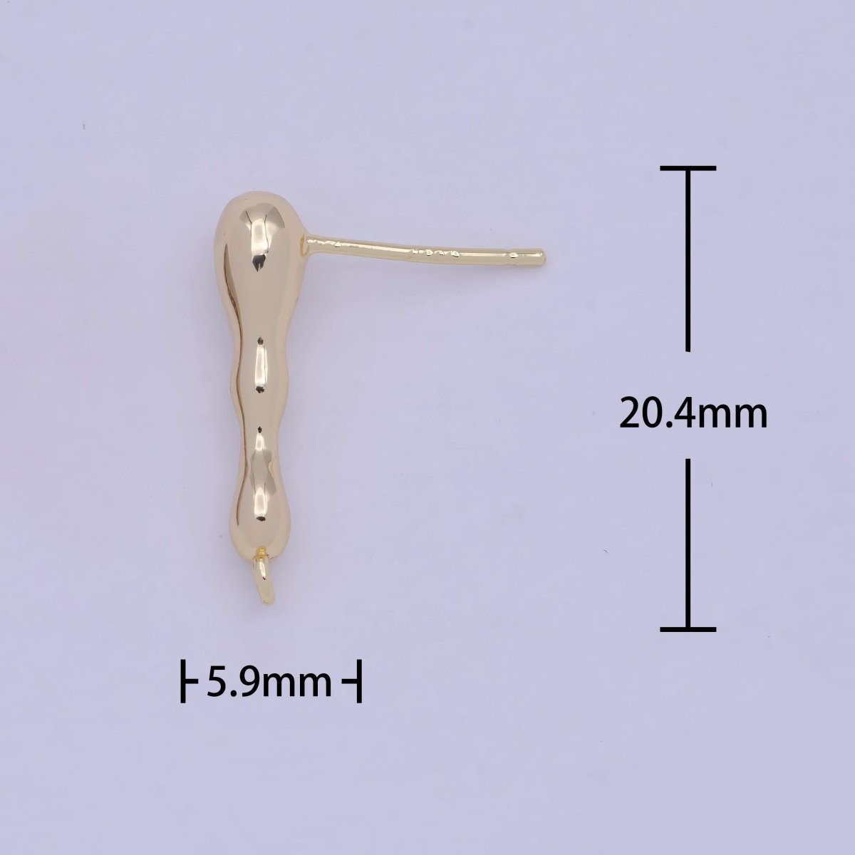 Open Link Stud Earring Gold Bar 20mm drop for Earring Supply L-731