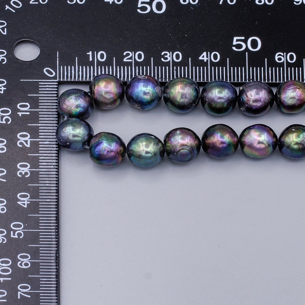 OS 10mm Round Button AAA Natural Rainbow Lipped Mermaid Pearl Strand Jewelry Making | WA-1657 Clearance Pricing