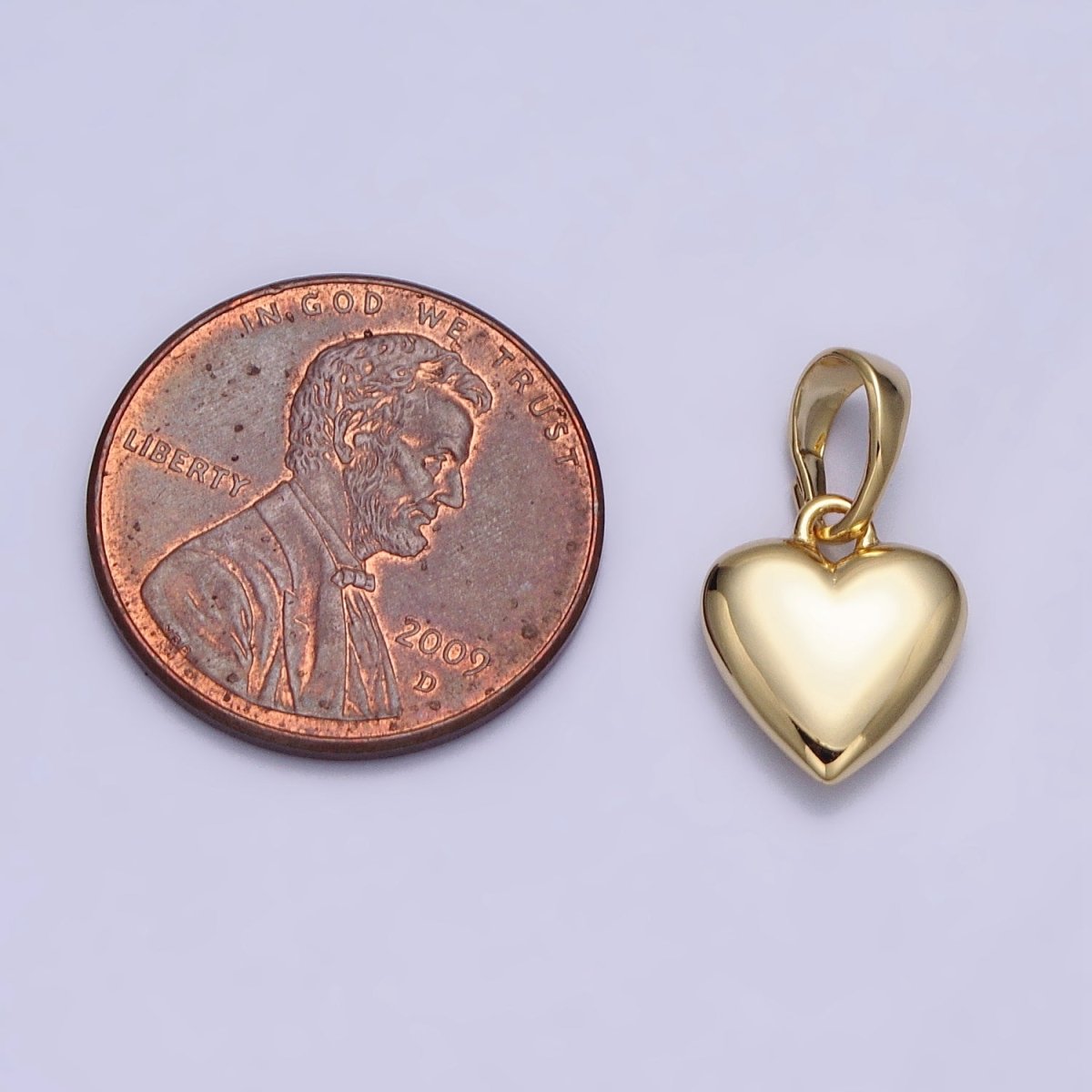 OS 14K Gold Filled Double Sided Heart Filigree Mini Valentine Pendant | AA040