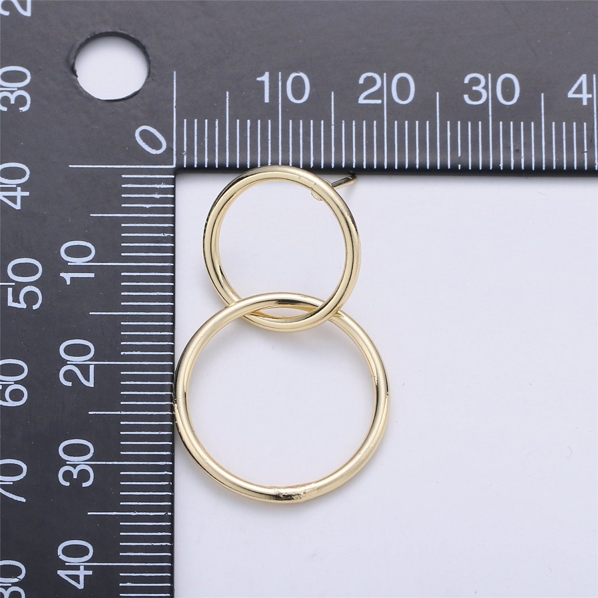 Gold Filled hoop earrings Modern minimal Geometric earring Statement Circle earrings Gift for her K-223