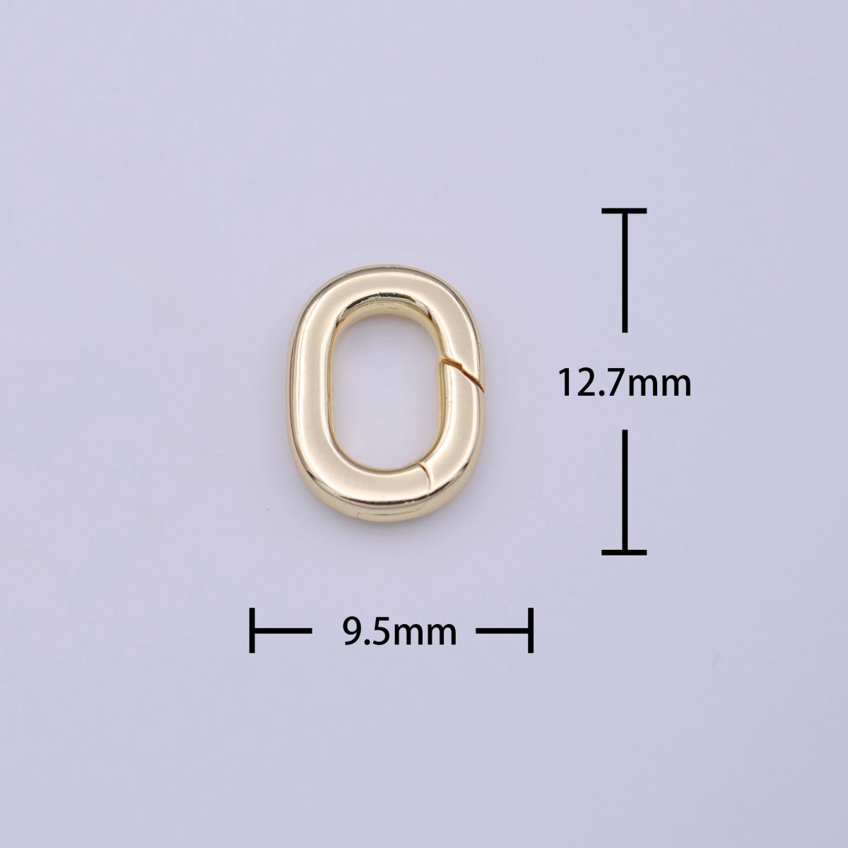 OS Mini Minimalist Gold Rectangular Oval Oblong Push Spring Gate Ring Jewelry Supply | K-234