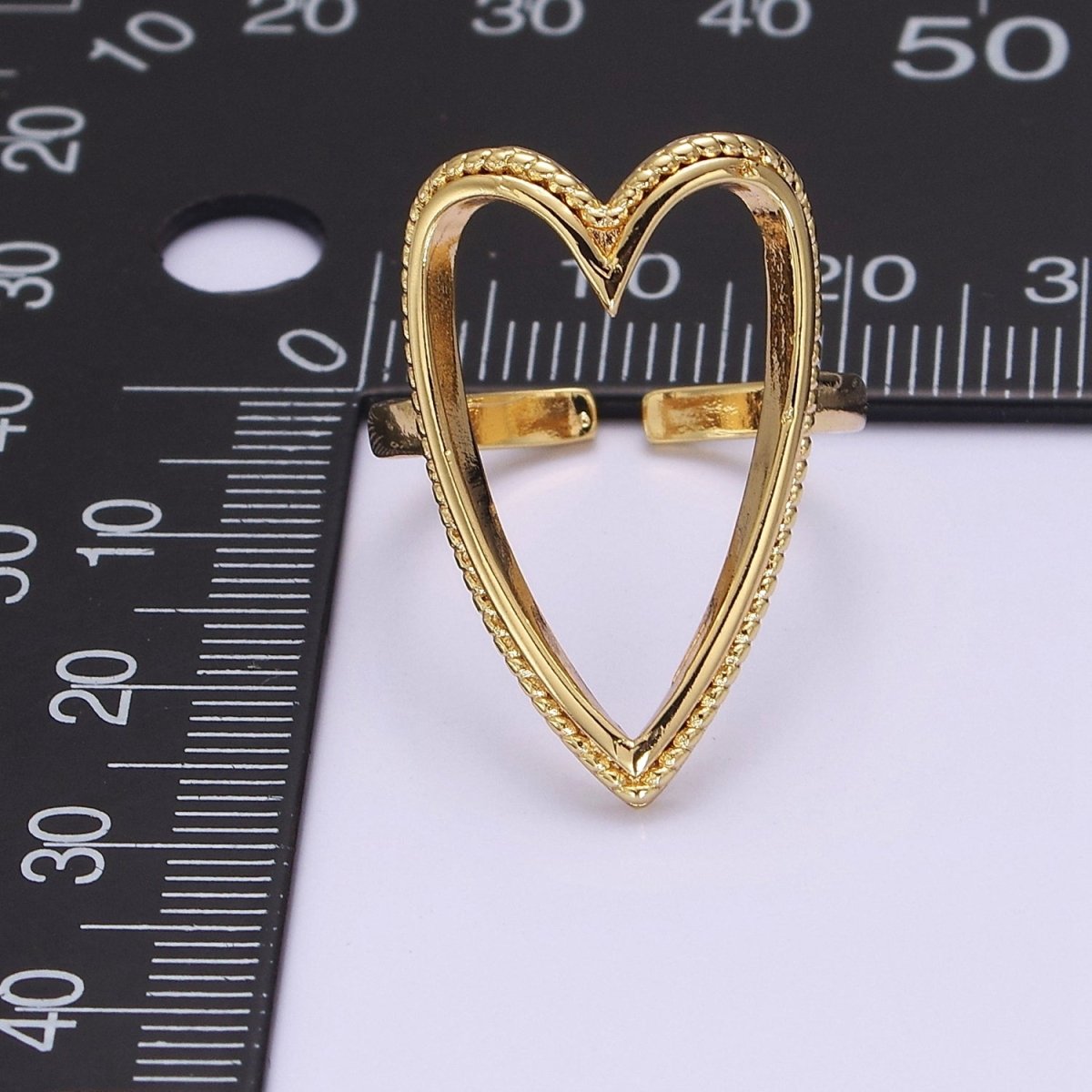 OS Open Heart Ring, Heart Cut Out Ring, Everyday Ring 18K Gold Filled Ring, Fun Unique Cute Ring For Women O-2081