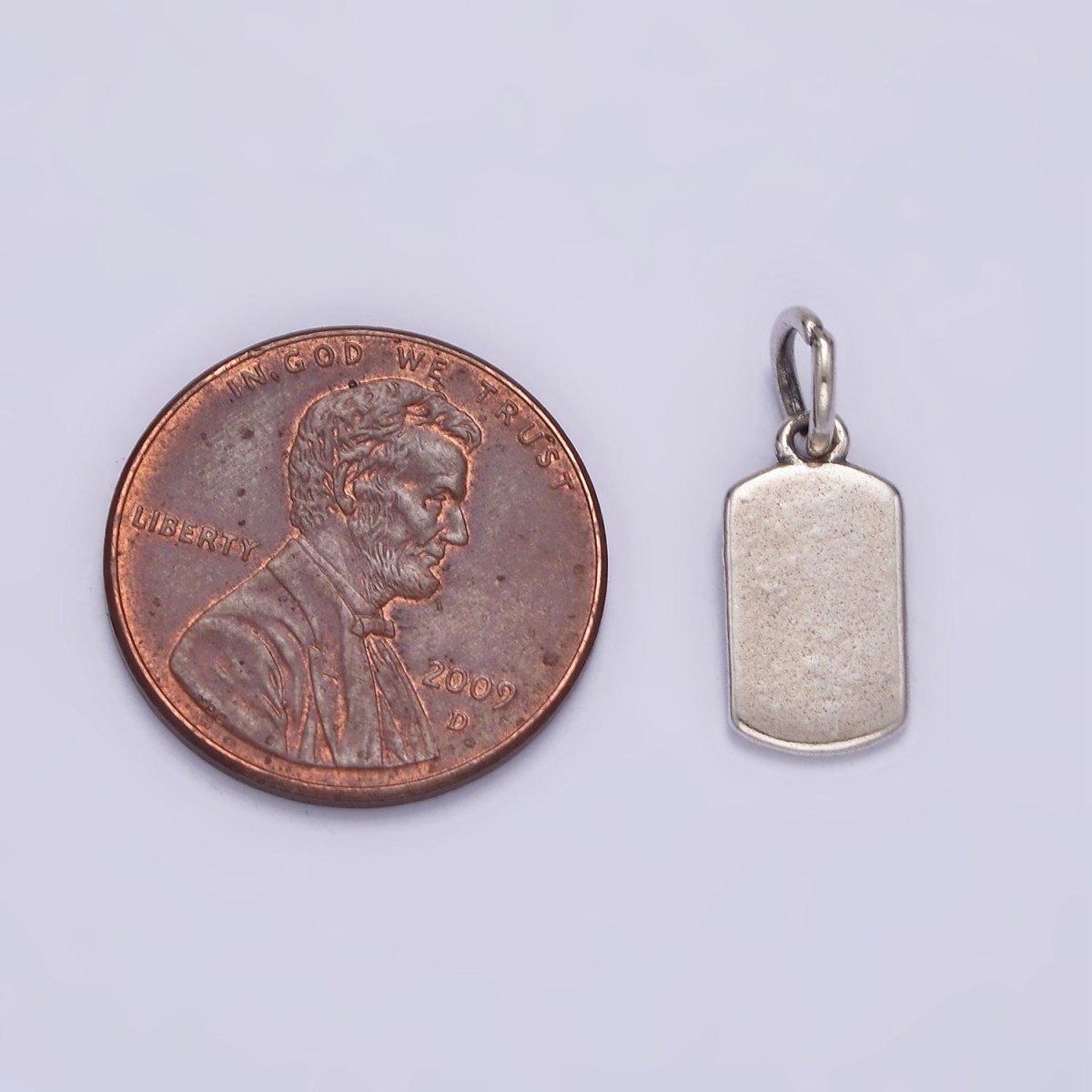 OS S925 Sterling Silver 17.5mm Mini Minimalist Tag Charm | SL-379