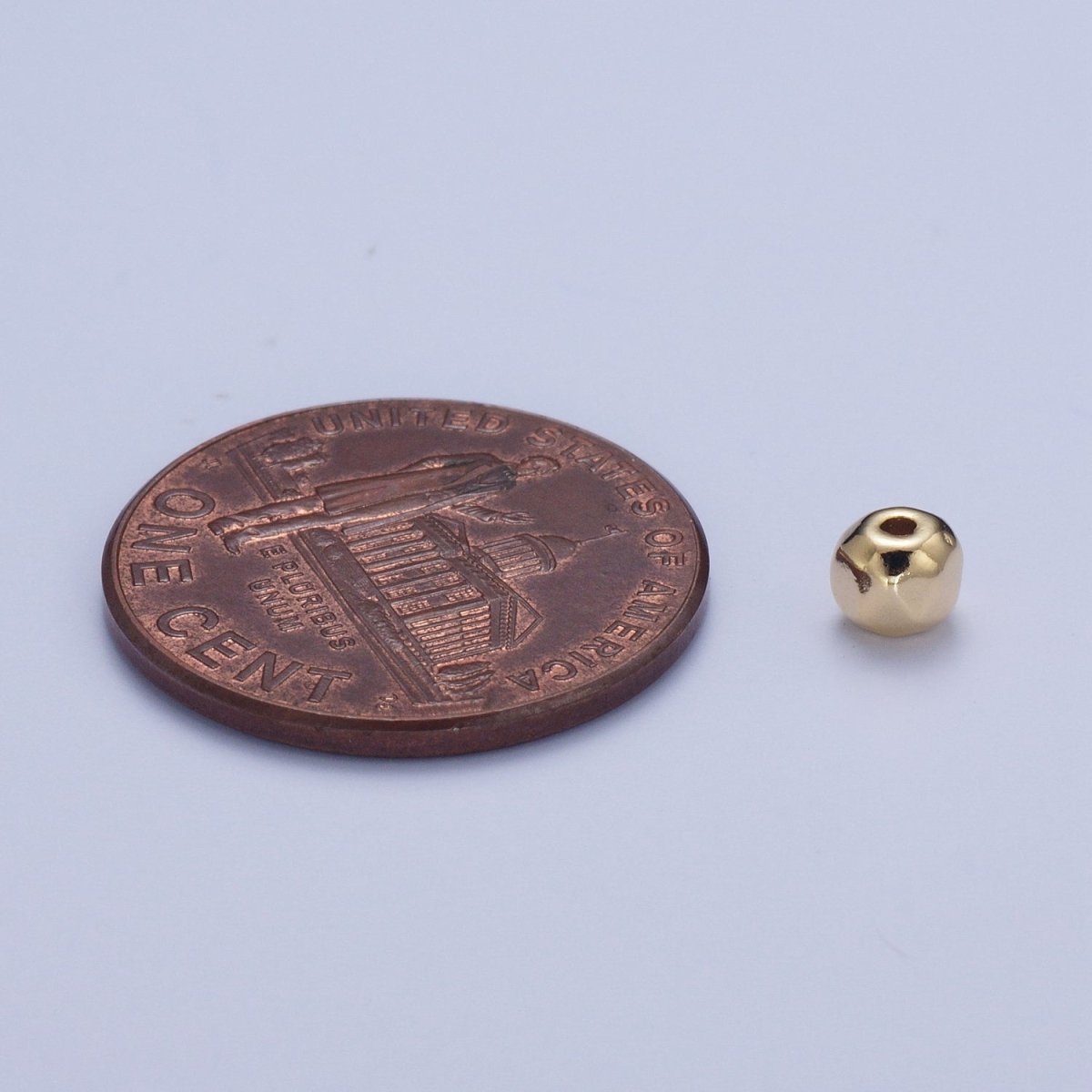 20 Pieces Pack 3.4X4mm Geometric Round Spacer Beads Jewelry Making Component in Silver & Gold B-049 W-936