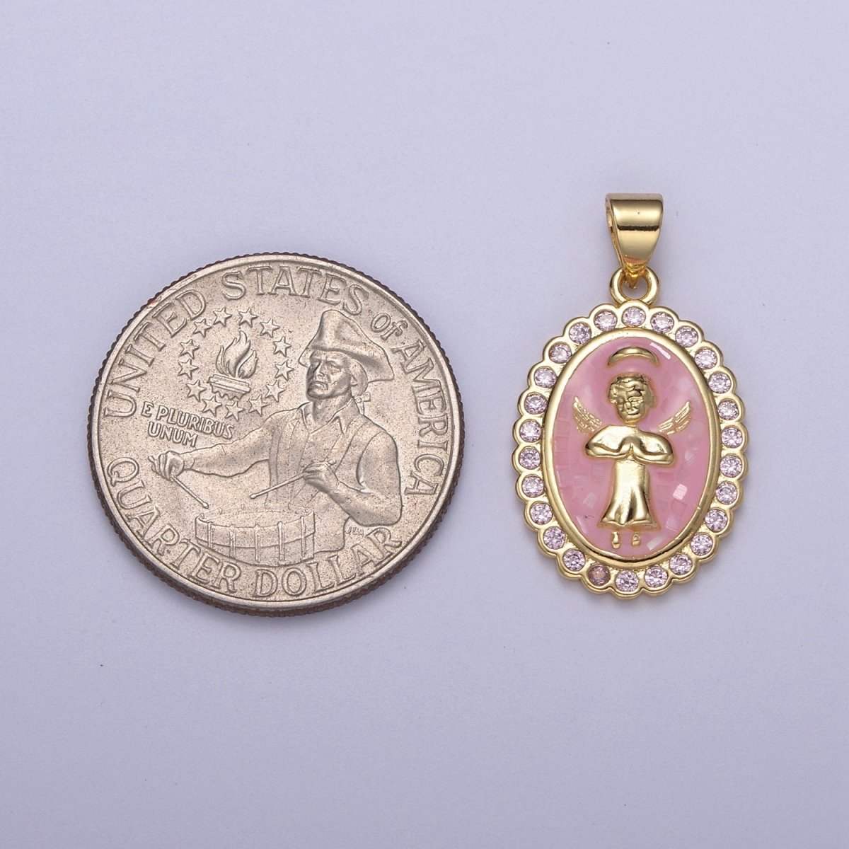 Pink Guardian Angel Charm Necklace Bracelet, Guardian Angel Wish Necklace Bracelet Supply H-547
