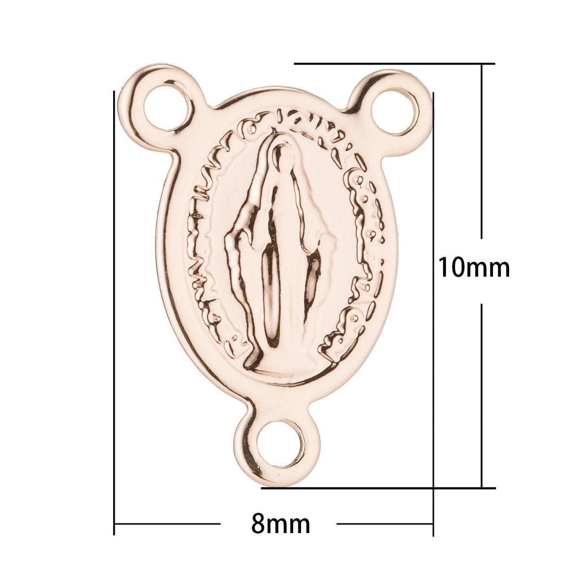 Pinky Gold Miraculous lady Rosary Centerpiece, Immaculate Heart Mary, Rosary Making Supply, Necklace Pendant, Findings Jewelry Making F-205
