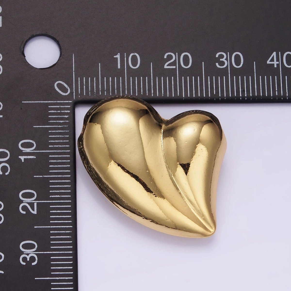 OS Puffy 14K Gold Filled Heart Charm Balloon Pendant | B877