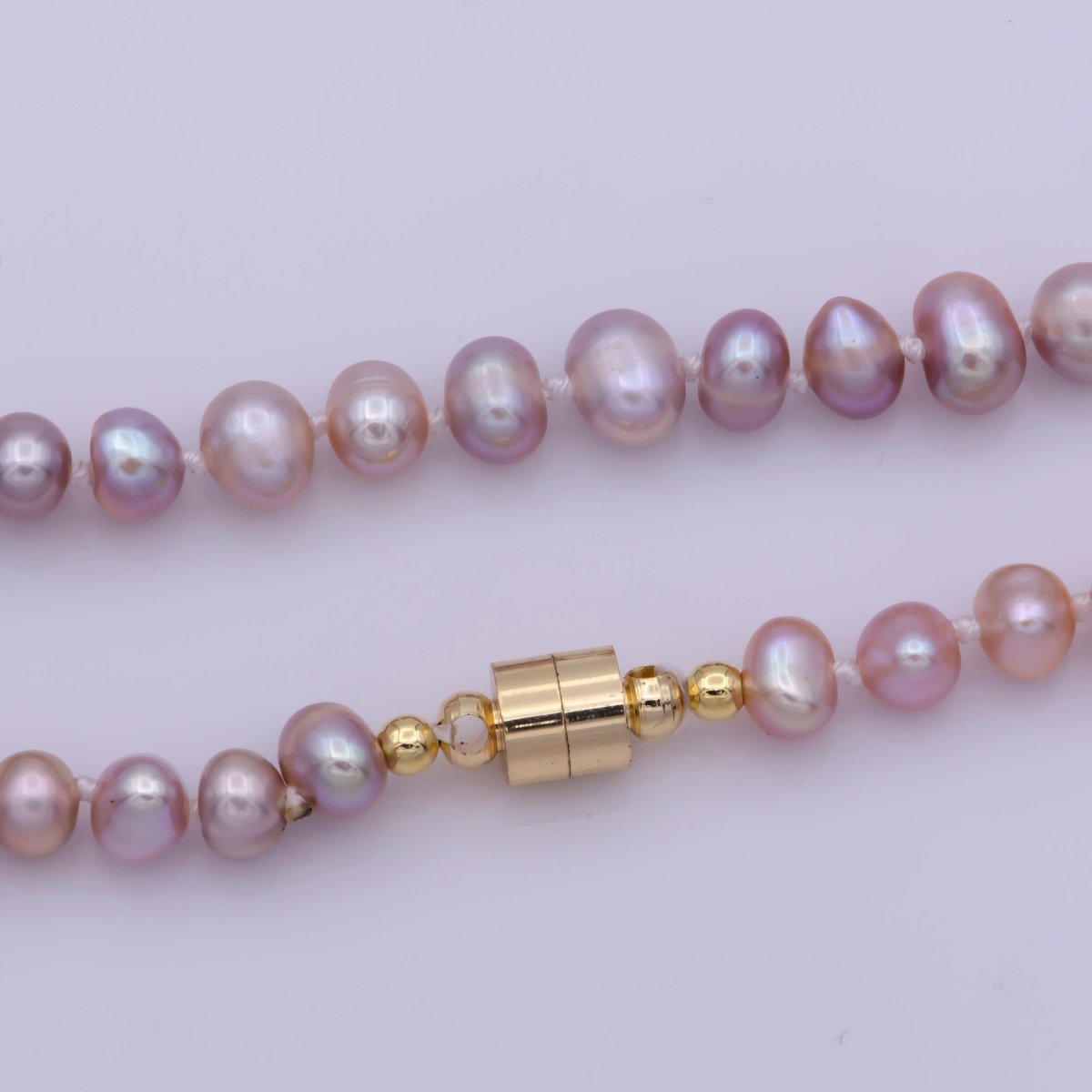 OS Real Pink Pearl Chocker Necklace Oval Freshwater Pearl Jewelry, Large Bead Light Pink Elegant Everyday Statement Piece 17 Inches WA-408