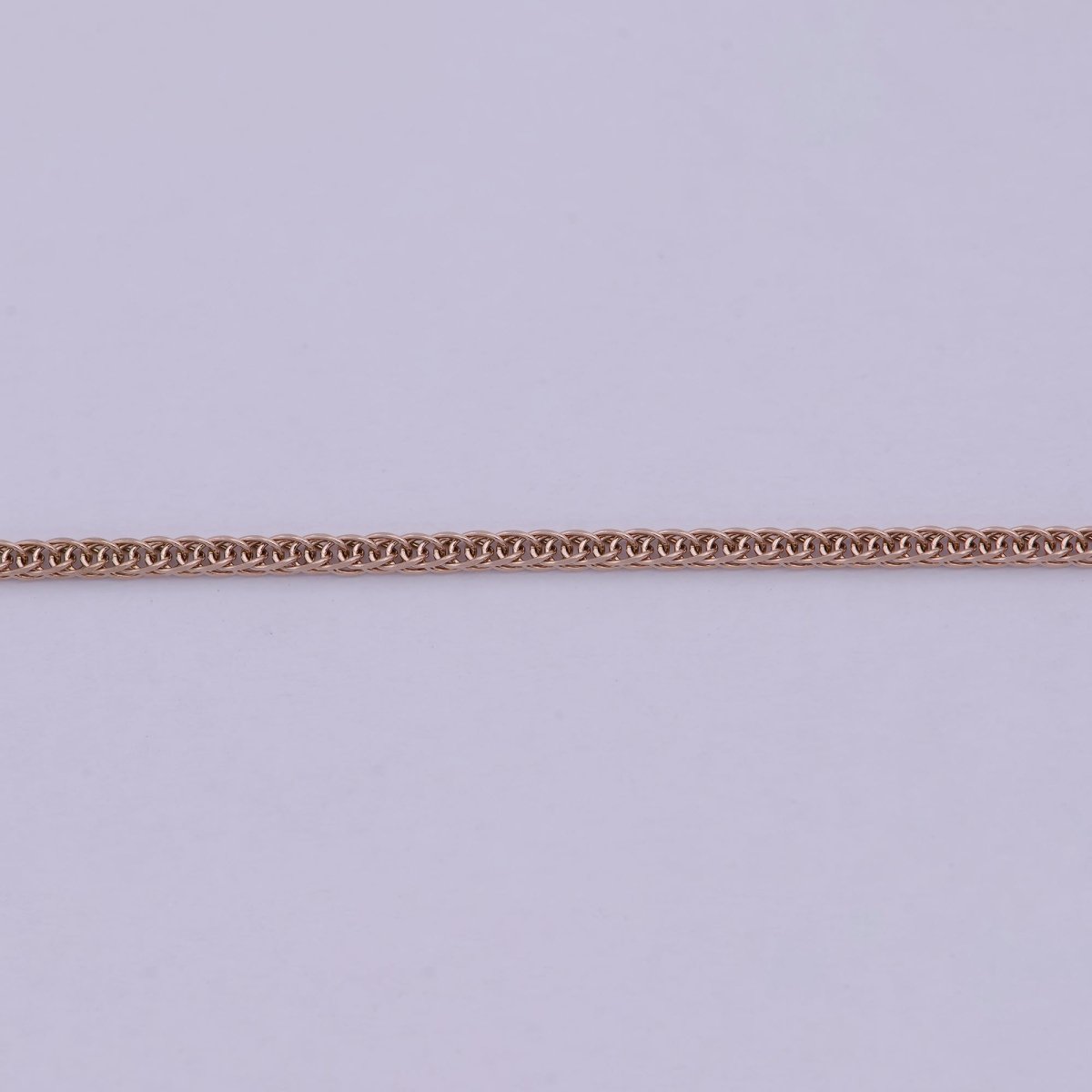 Rose Gold Fox Tail Chain Necklace - 18K Gold Plated Foxtail Chain - Dainty 1.4mm Layering 20 Inch Ready To Wear Chain with Spring Ring | WA-515 Clearance Pricing