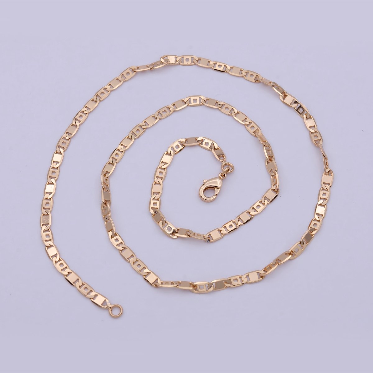 Rose Gold Mariner Link Chain Necklace, Rose Gold Filled Mariner Necklace, Anchor Link Chain Necklace 17.5 Inch | WA-804 Clearance Pricing