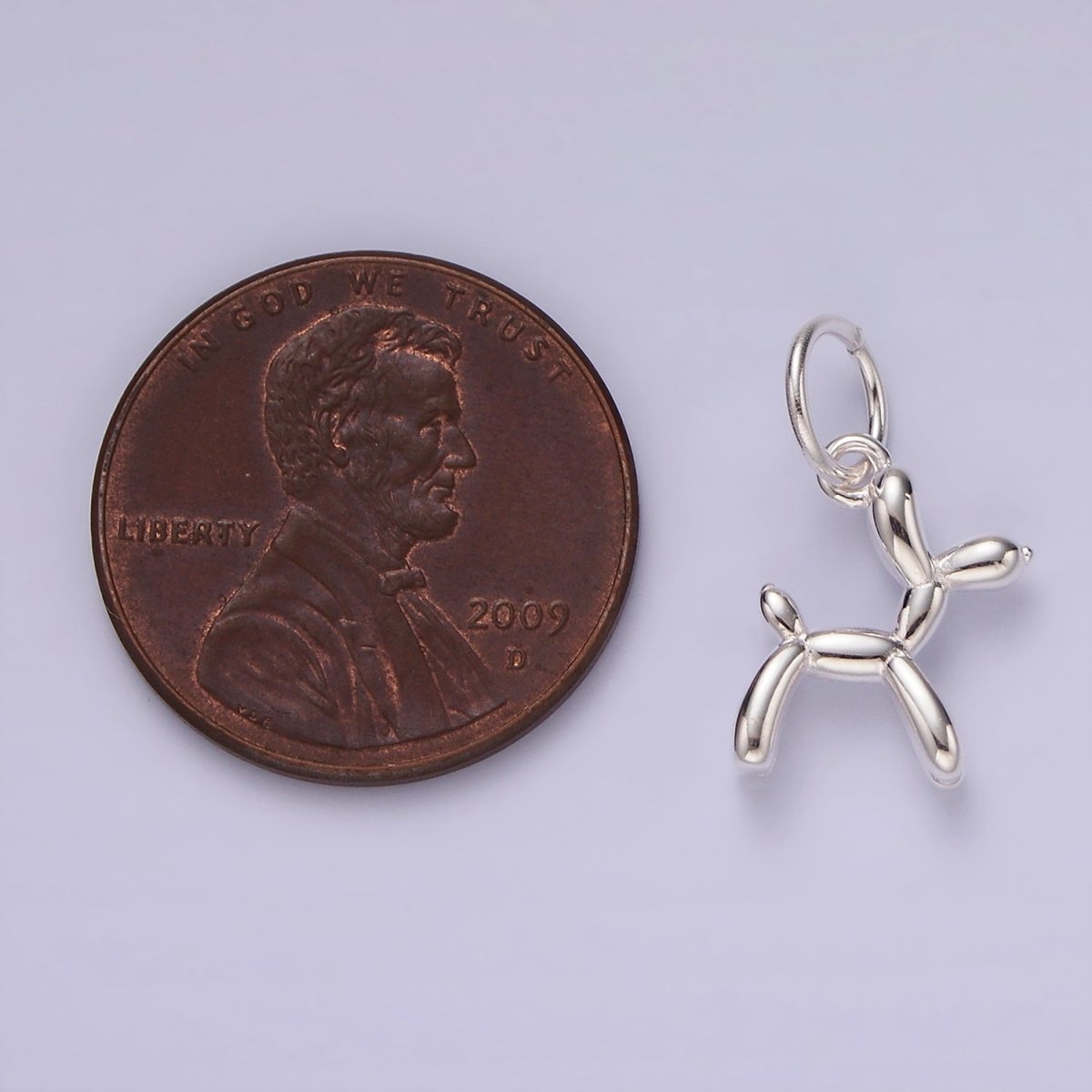 S925 Sterling Silver Balloon Dog Animal Puffed Add-On Charm | SL-441
