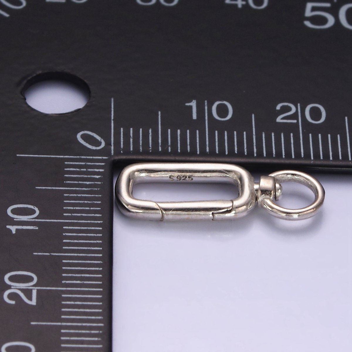 s925 Sterling Silver Charm Holder Push Gate Oval Clasp Spring gate Clasp 22x8mm SL-475