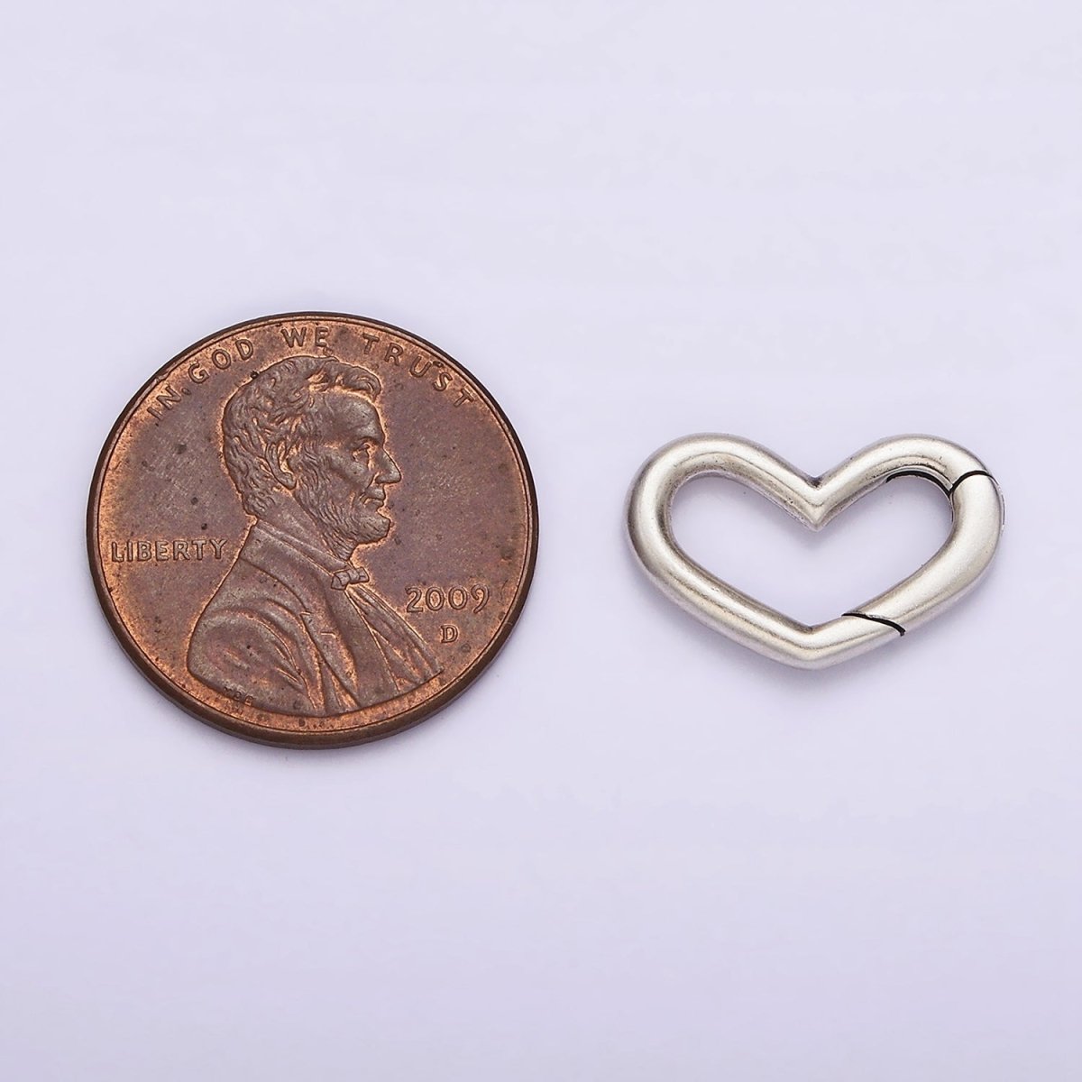 S925 Sterling Silver Hinged Heart Push Gate Ring Clasp Charm Pendants Interchangeable Connectors SL-307